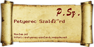 Petyerec Szalárd névjegykártya